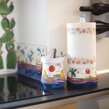 Kitchen roll holder Dammusi de simone pottery sicilian handmade ceramic Kitchen roll holder Dammusi de simone pottery sicilian handmade ceramic